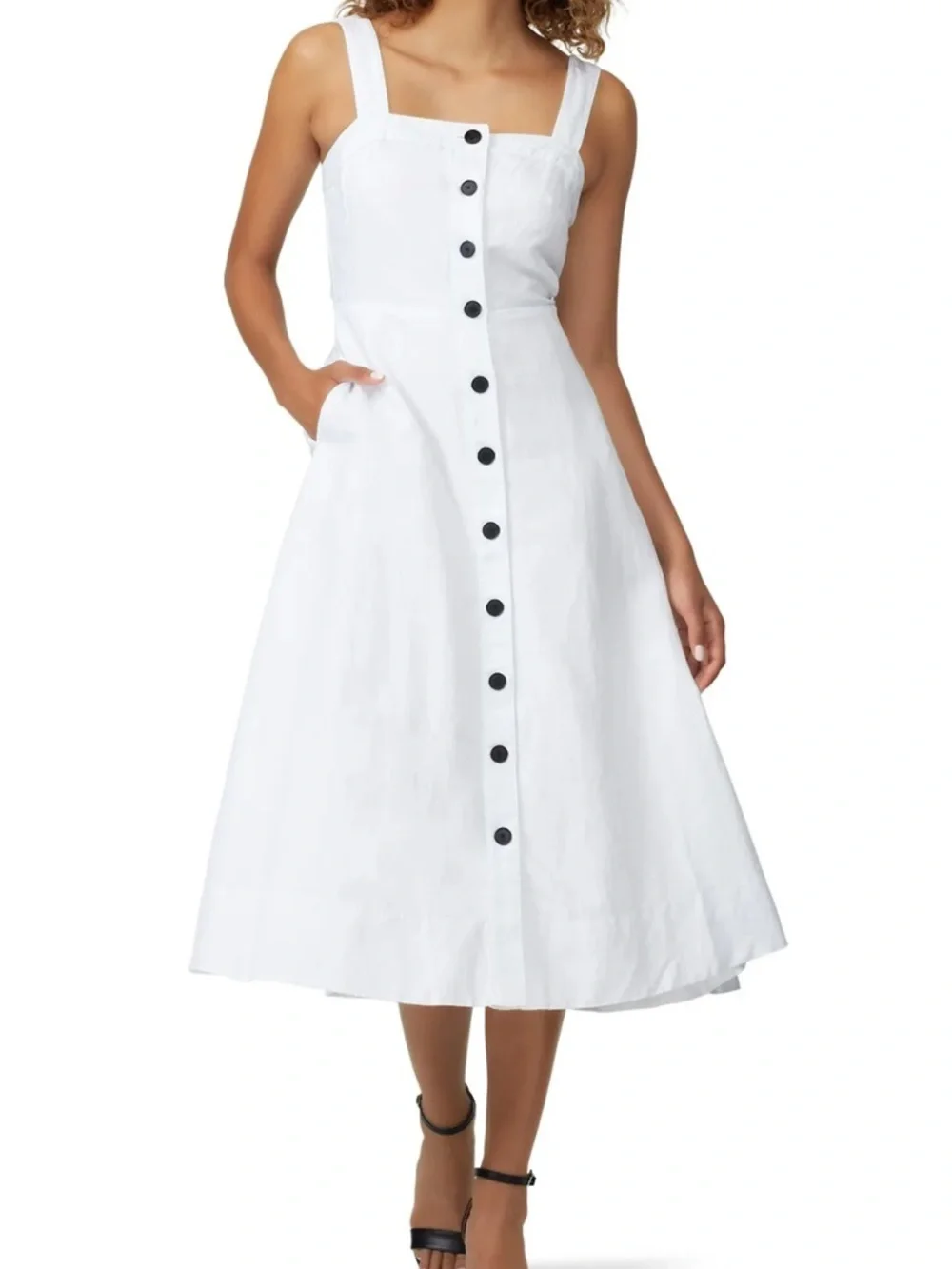 Kate Spade White Button Front Midi Dress Size 10